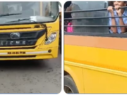 “चमत्काराने वाचले ४० विद्यार्थी: महाराष्ट्रातील रेल्वे फाटकावर अडकलेल्या शाळेच्या बसला वेगवान ट्रेनची धडक टळली”